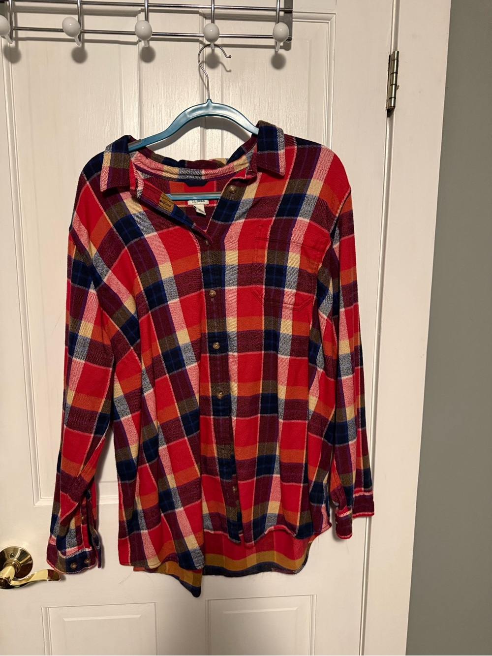 L.L. Bean Red Plaid Flannel Shirt